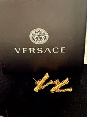 Versace Gold Braided Hoop Earrings